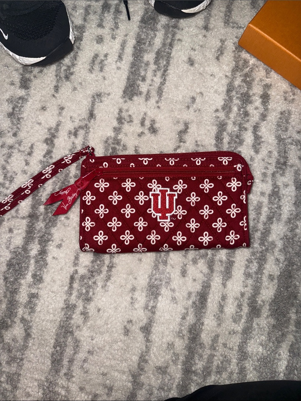 Vera Bradley Indiana University Women's Wristlet Wallet with White Pattern